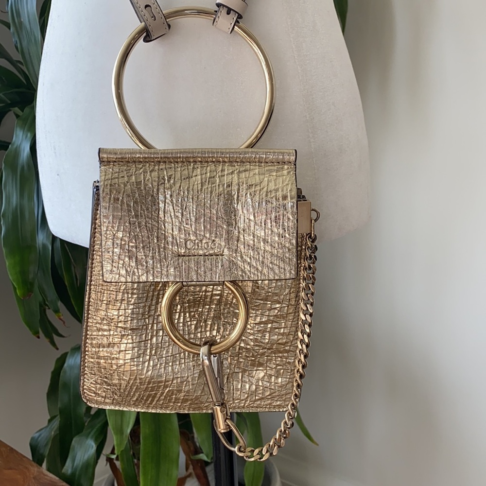 Chloe Faye Gold Mini Crossbody Bracelet Bag
